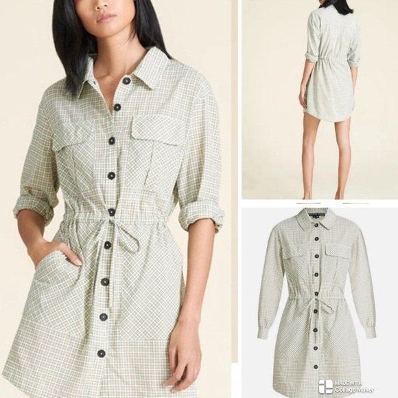 Veronica Beard Elyse Plaid Button-Up cotton Shirt Dress - Picture 1 of 10